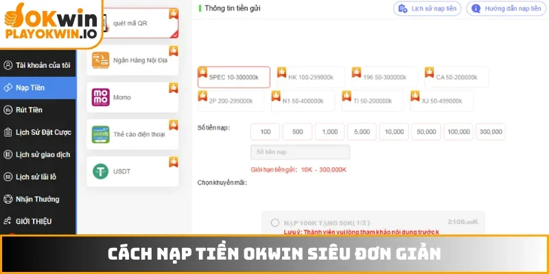 Cách nạp tiền OKWIN siêu đơn giản