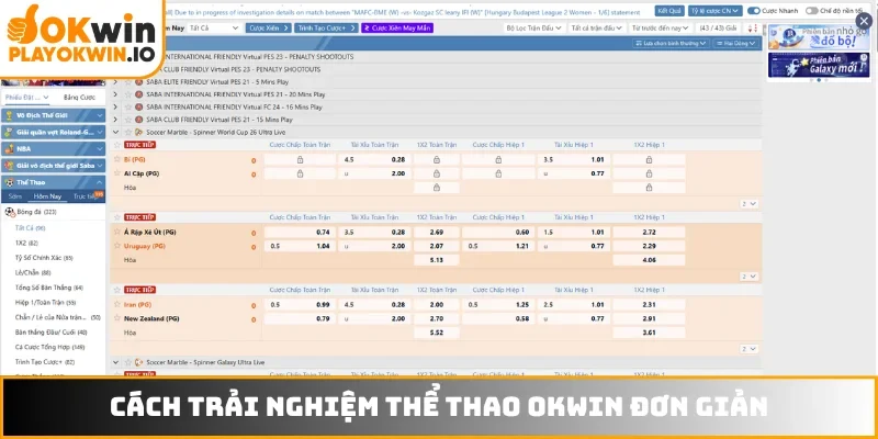 Cách trải nghiệm thể thao OKWIN đơn giản