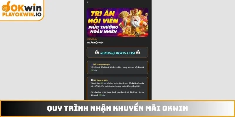 Quy trình nhận khuyến mãi OKWIN