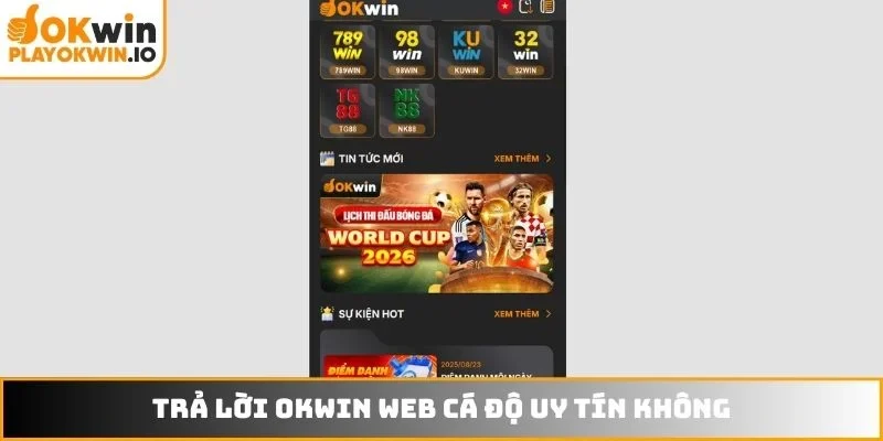Trả lời OKWIN web cá độ uy tín không